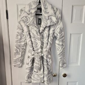 White House Black Market Soft Gray and White Jacket